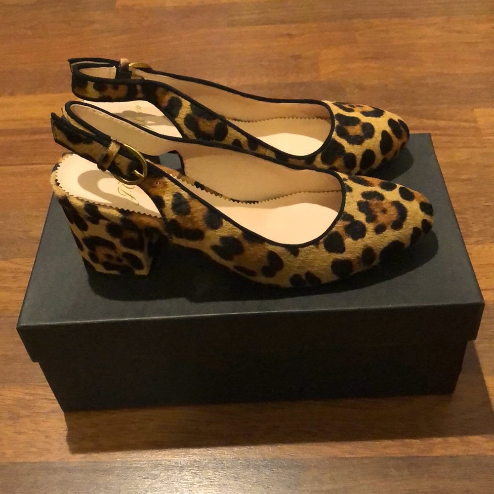 J. Crew leopard print sling back sandal